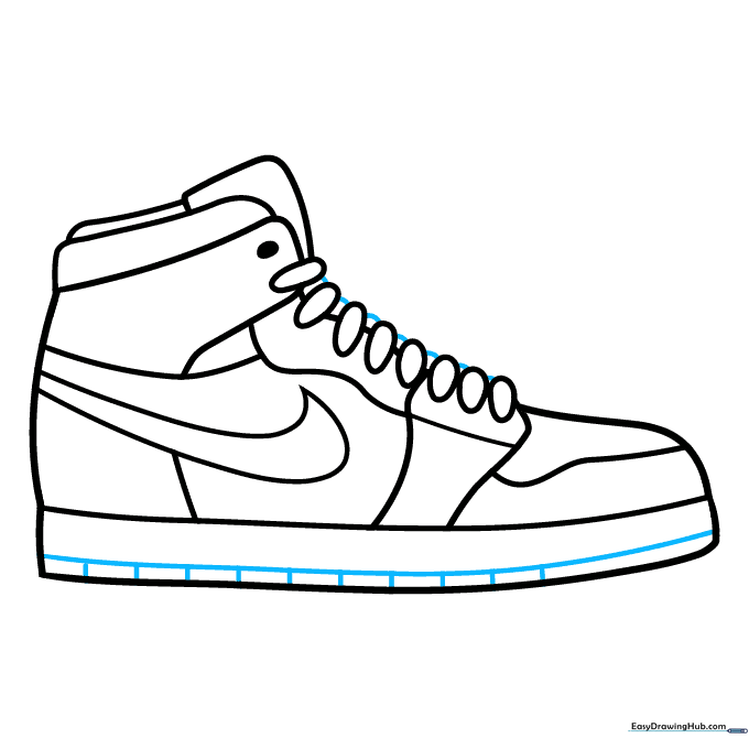 Adding tread patterns to the sole of the sneaker.