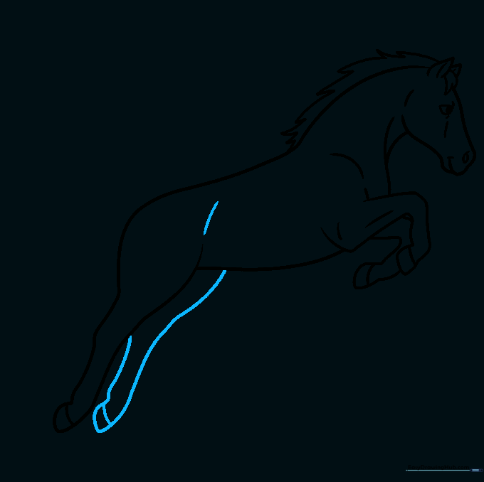Adding the final rear leg and defining the hip muscle.
