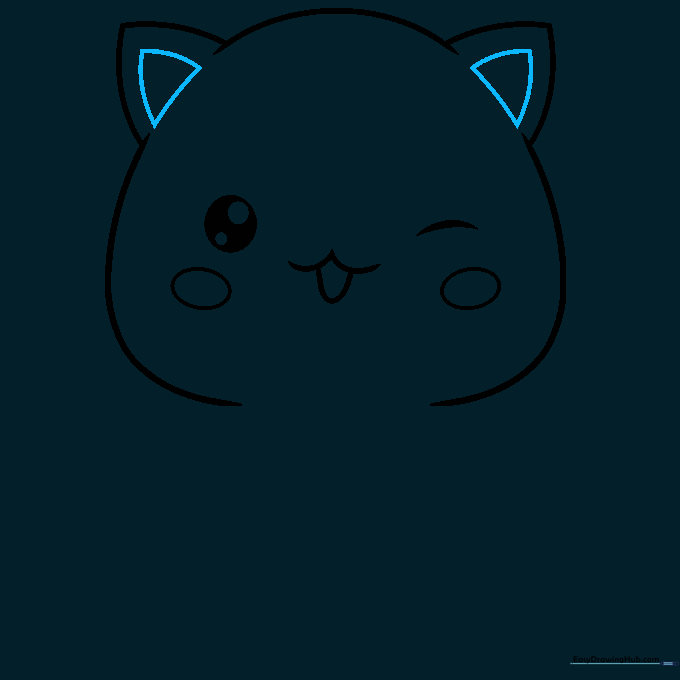 Adding inner triangle details to the cat's ears.
