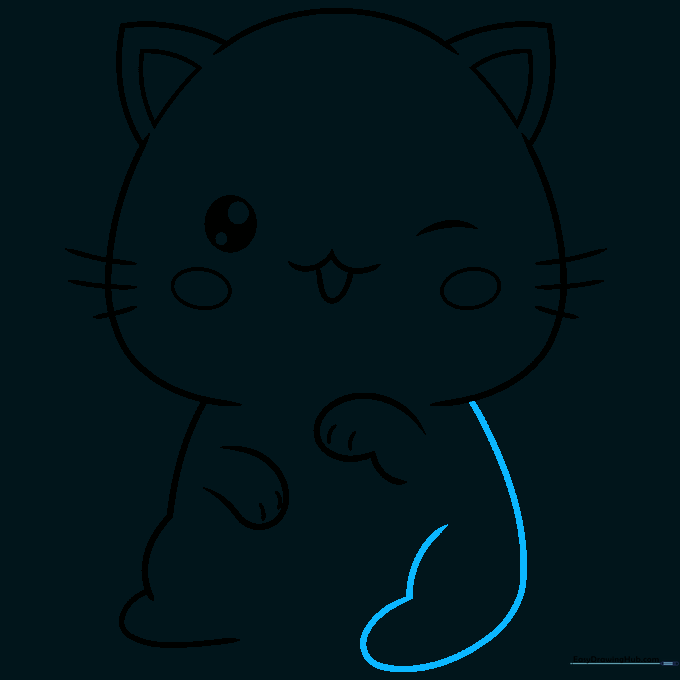 Adding the second back foot to the cat's body.