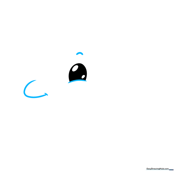 Drawing the dolphin's snout and cheek details to establish the character's facial expression.