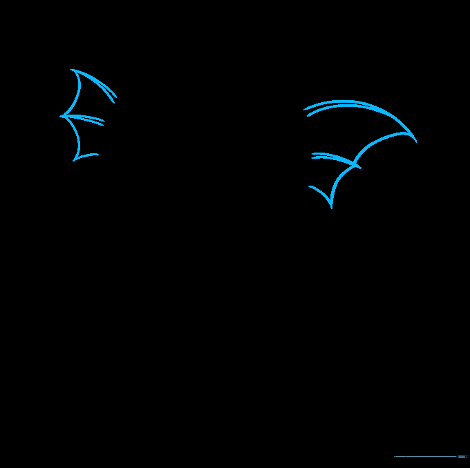 Dragon head with added fin-like ears extending from the sides.