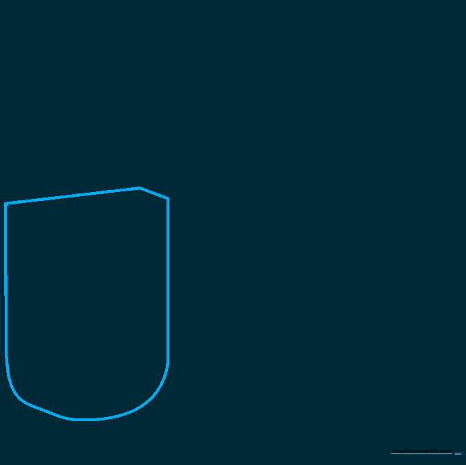 A simple L-shaped line with a diagonal extension forming the base of a padlock.
