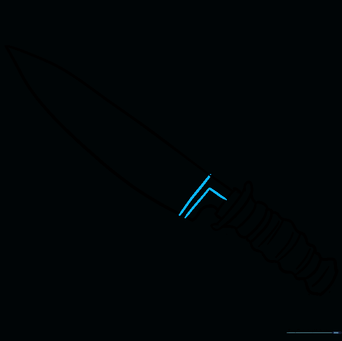 L-shaped line detail added to the base of the blade near the bolster.