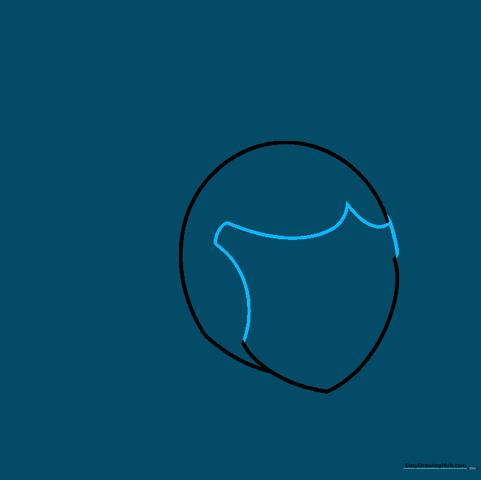 Drawing the angular shape of the knight helmet visor using connected curved lines.