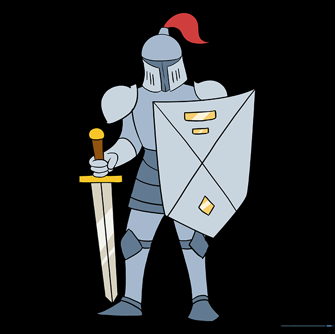 A fully colored, heroic knight character ready for a medieval adventure.