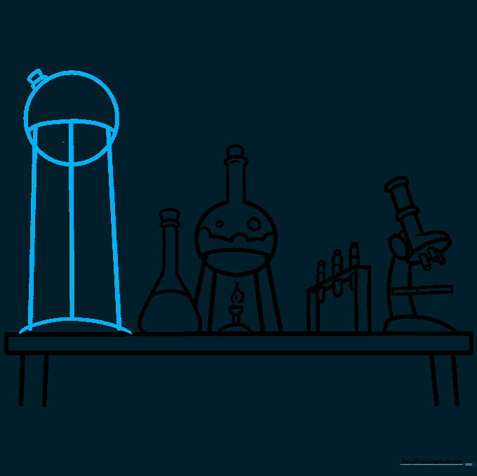 Sketching a tall flask on a stand