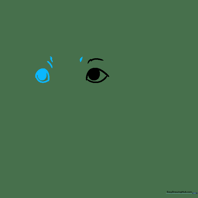 Drawing the second Labrador eye, showing perspective and brow contours.