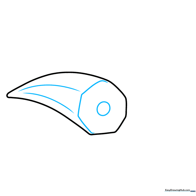 Adding straight lines to the teardrop to create an octagonal shape for the okra cross-section.