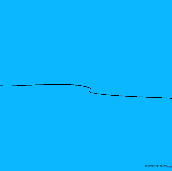 Drawing the shoreline with added cattail plants and small grass tufts at the water's edge.