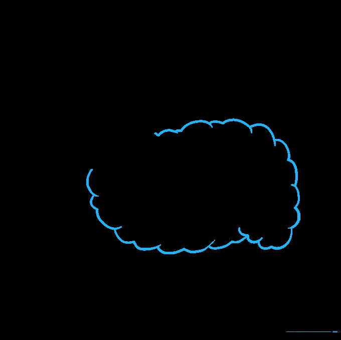 Drawing the rounded, fluffy body of the lamb using curved lines.