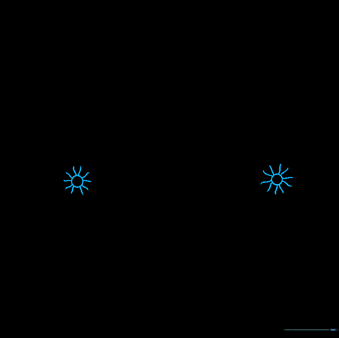 Detailed tire rims with central hubs and spoke lines drawn inside the circles.