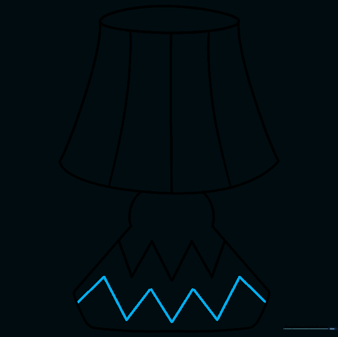 A second row of zigzag patterns added to the lamp base for extra detail.