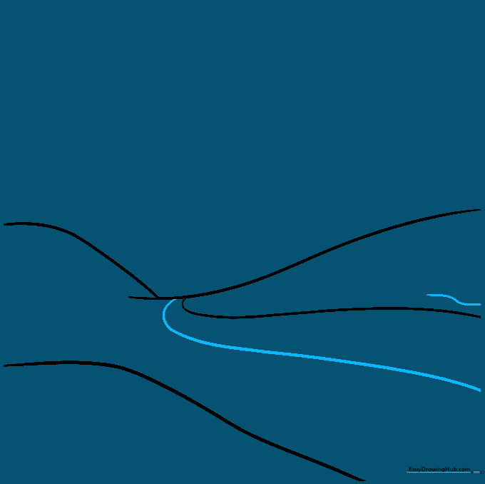 Adding a parallel line and wavy textures to define the riverbank.