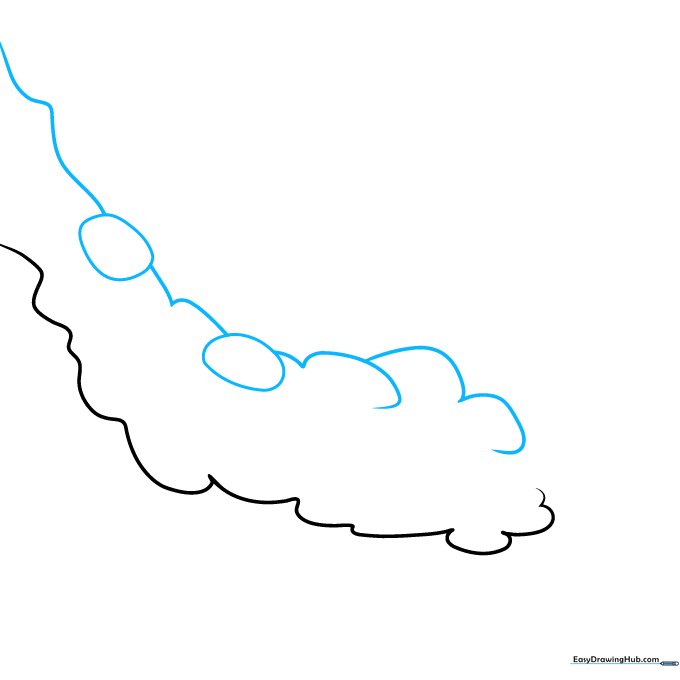 Adding irregular circular shapes to the mudslide outline to represent boulders.