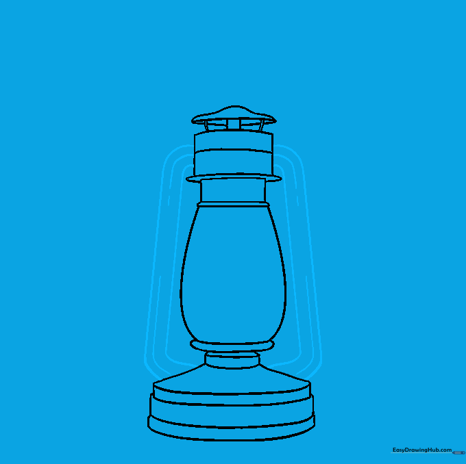 Drawing the side support frames of the lantern.