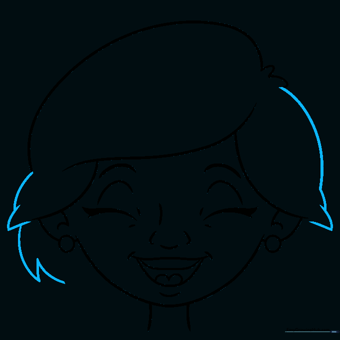 Sketch showing the progression of hair styling on the sides of the head.