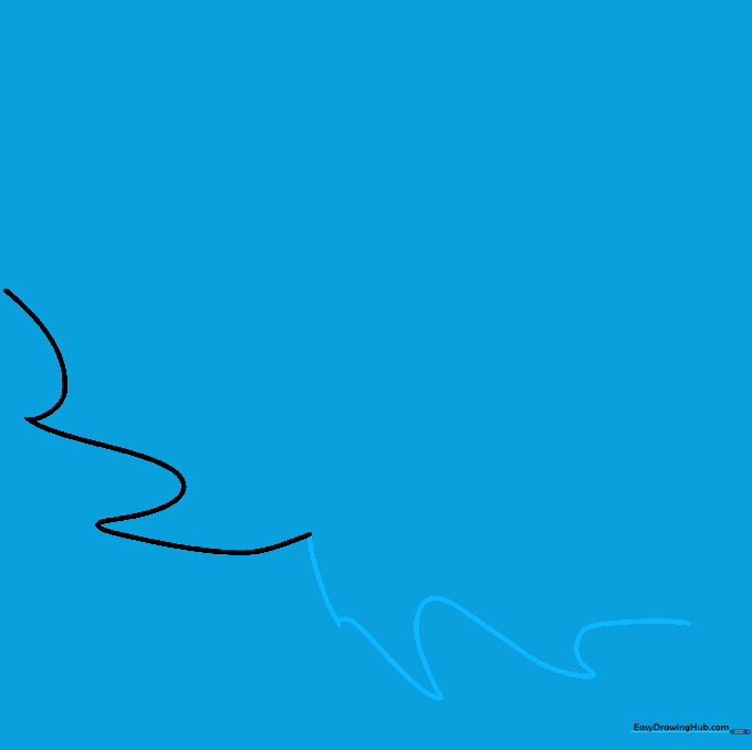 Drawing the second lobe of the maple leaf, extending the outline with sharp, pointed curves.