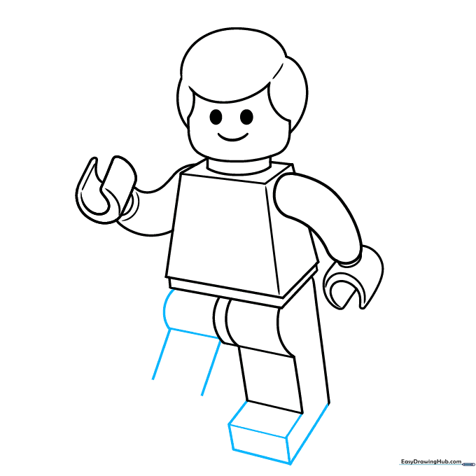 Adding the blocky foot to the first leg and starting the second leg.