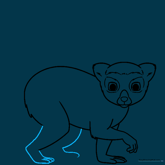 Drawing showing the completed rear leg and the start of the final leg.