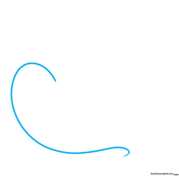 A single curved line representing the brim of a leprechaun hat on a white background.