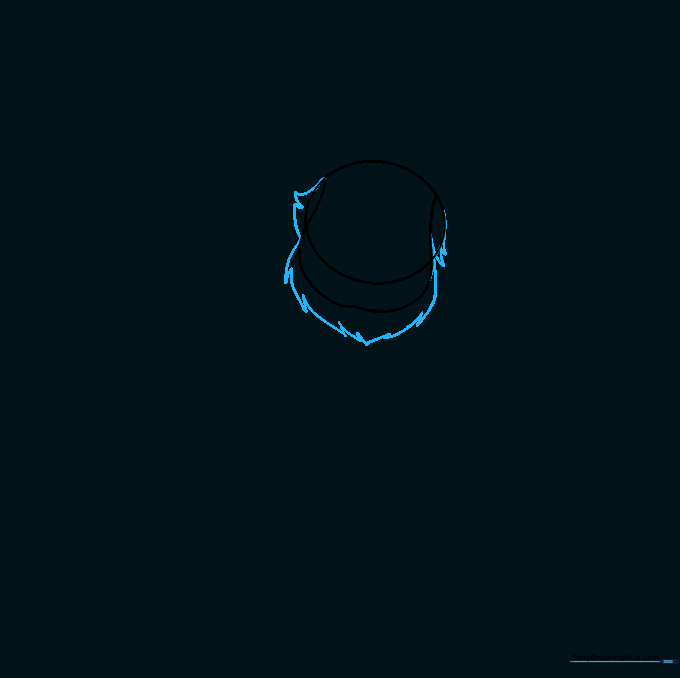 Jagged, short curved lines added around the jaw area to represent a leprechaun beard.