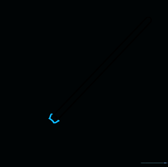 A small trapezoid shape added to the bottom of the lightsaber blade to represent the emitter.