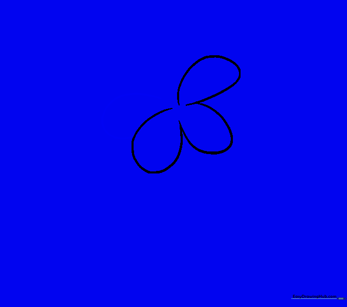 Adding a fourth curved petal shape to the lily drawing.