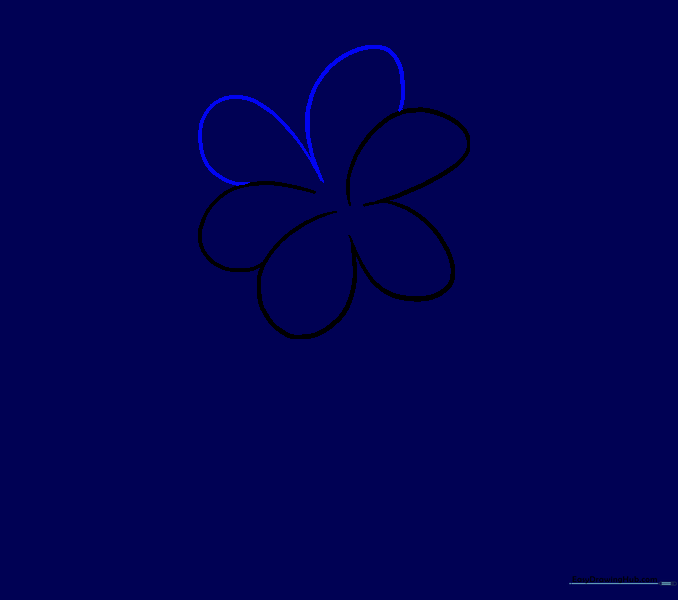 Using M-shaped lines to close the gaps between the lily petals.
