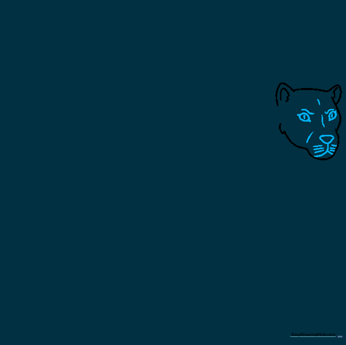 Detailed facial features including eyes, nose, and whiskers added to the lioness.