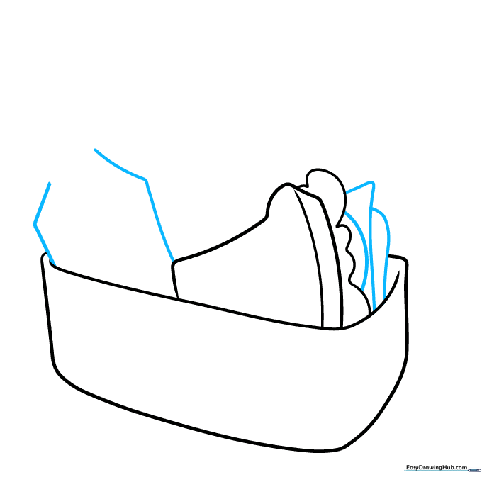 Adding layers of meat and cheese to the sandwich and sketching the base of a milk carton.