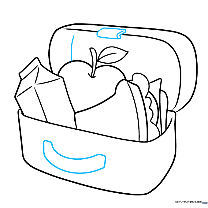 Adding the clasp and handle to the front of the lunch box.