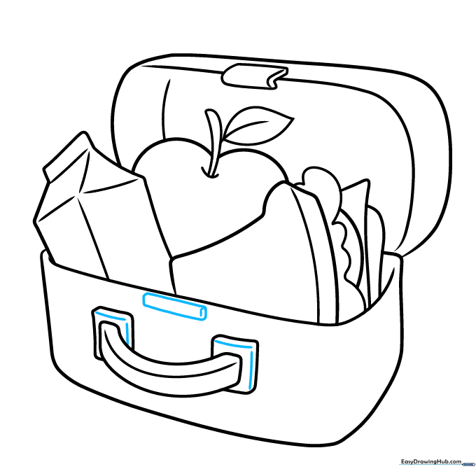 Finalizing the clasp and handle details on the lunch box.