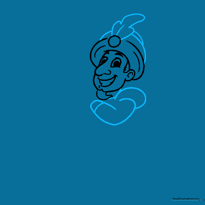 Pencil drawing of a character's shoulder and a decorative feather on their hat.