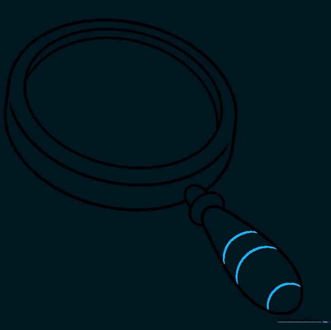 Drawing showing horizontal curved lines added to the handle for texture.