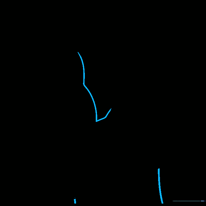 Drawing showing the addition of sideburns and the neck silhouette.