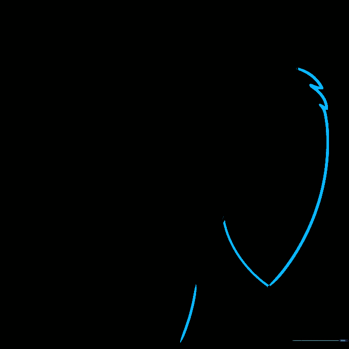 Finalized outline of the male head, hair, and neck profile.