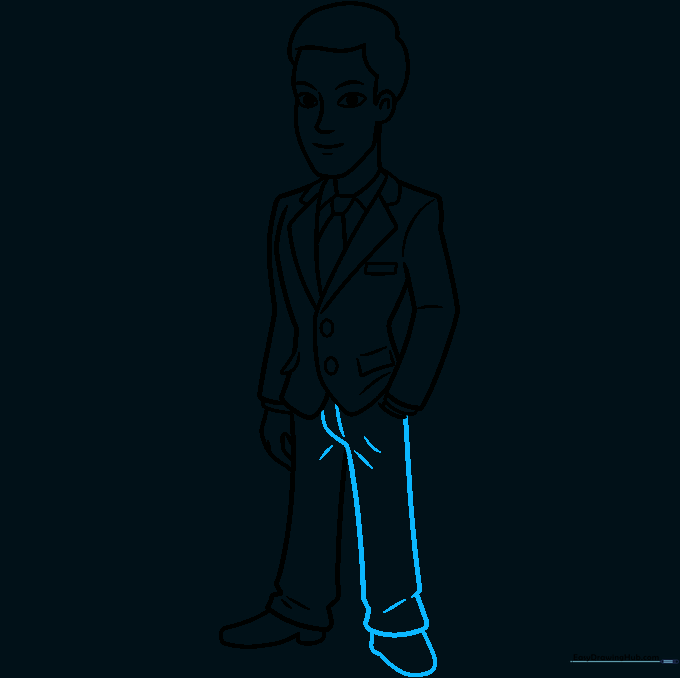 Completing the second leg and boot for the full-body drawing.