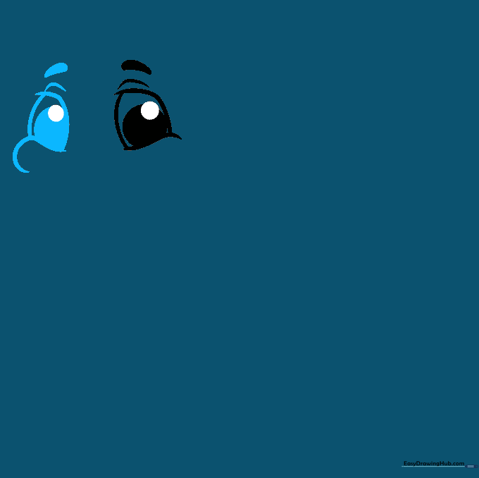 Two manatee eyes drawn side-by-side with matching expressions.