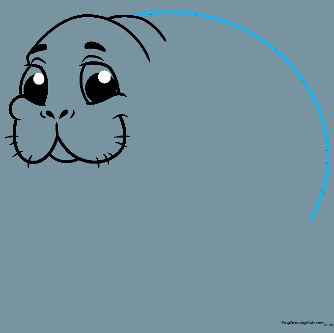 A long, continuous curve forming the back of the manatee.