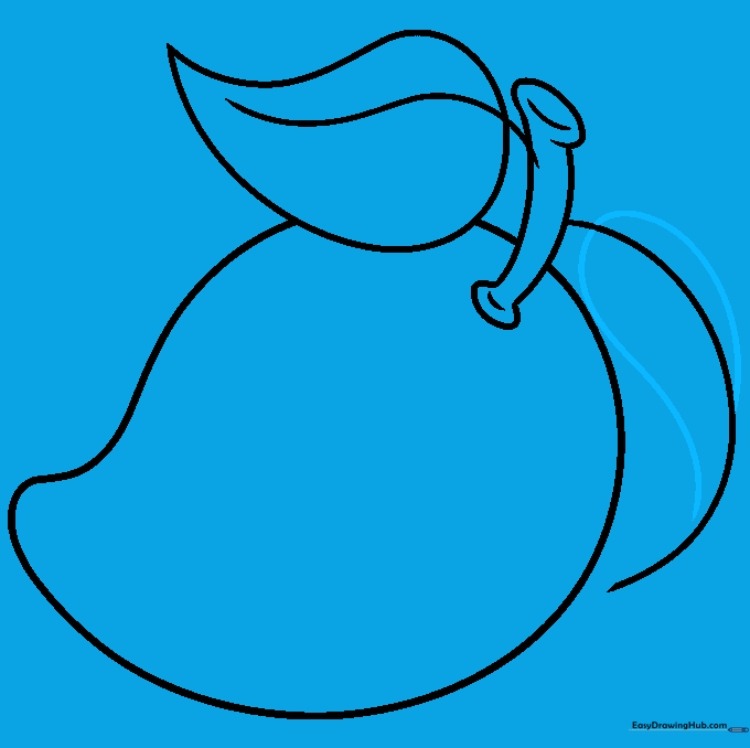 Refining the leaf shapes with curved lines.