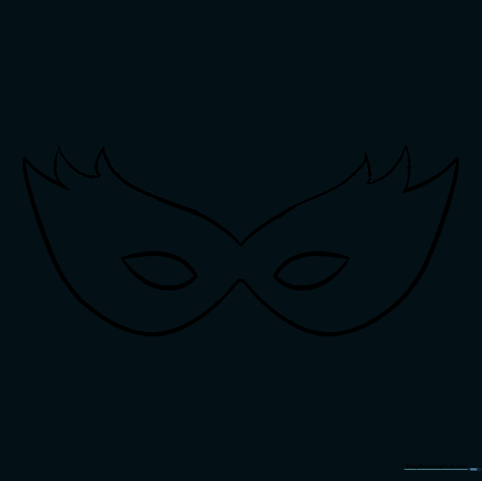 Cleaned-up line drawing of the mask after erasing unnecessary construction lines.