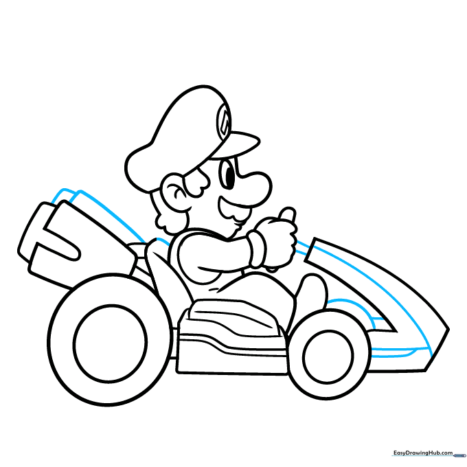 Adding mechanical details to the kart engine and steering column.