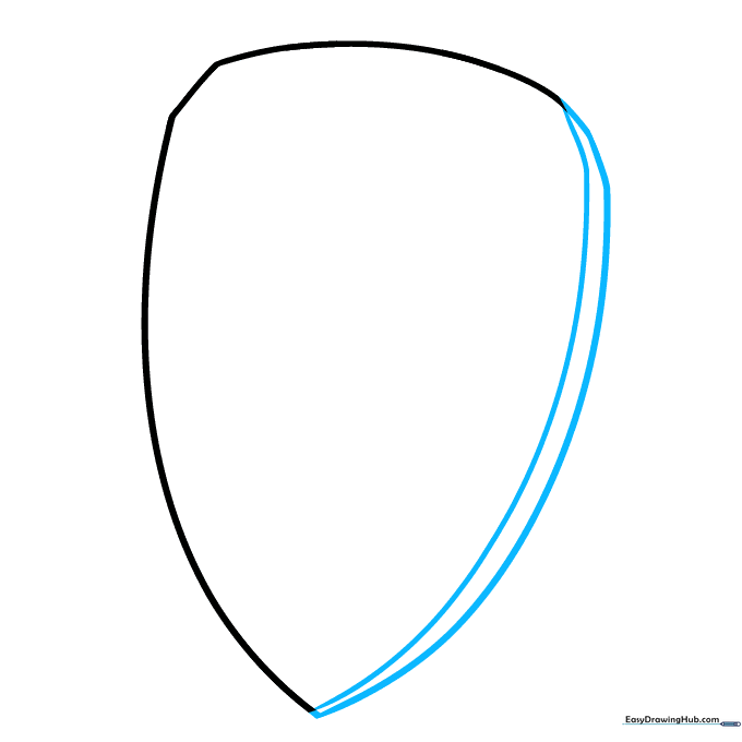 Drawing the outer contour of the mask to give it a three-dimensional appearance.