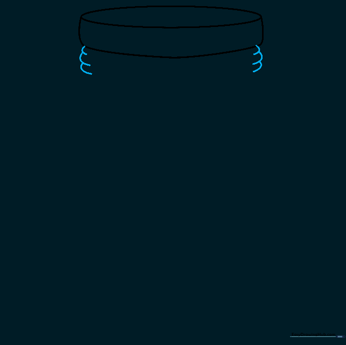 Small connected U-shaped lines beneath the lid representing the jar's screw threads.