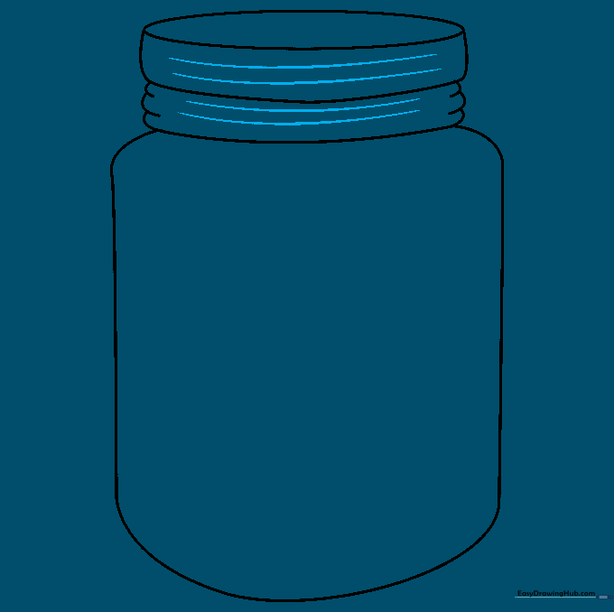 Horizontal curved lines added to the lid and neck to provide texture and depth.
