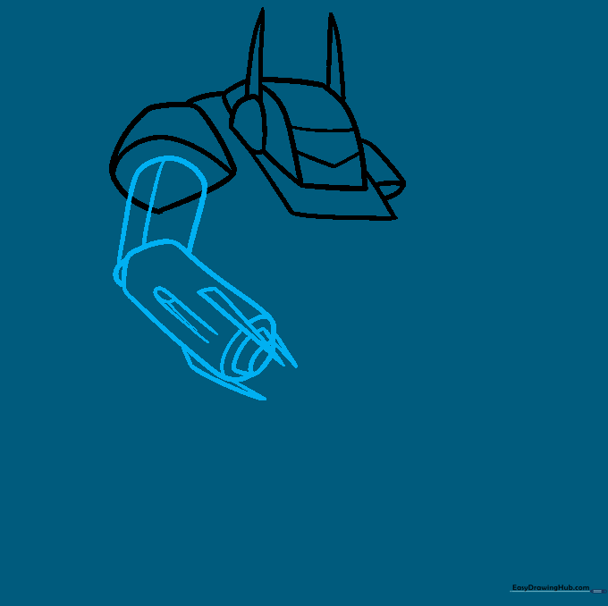 Drawing of robot arms composed of cylinders and ovals for the hands.