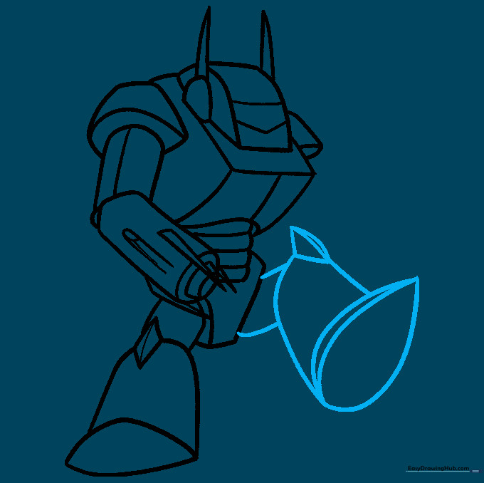 Sketch of the second robot leg in a raised position.