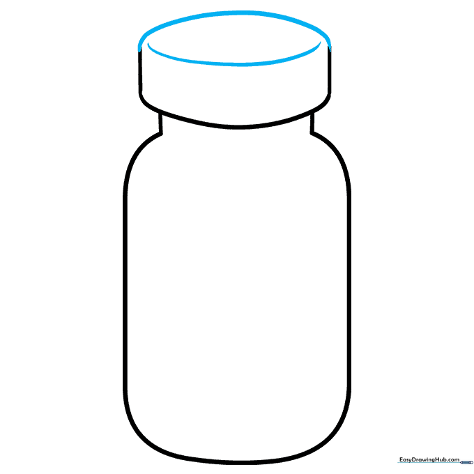 The finished cylindrical cap of the medicine bottle with a curved top detail.
