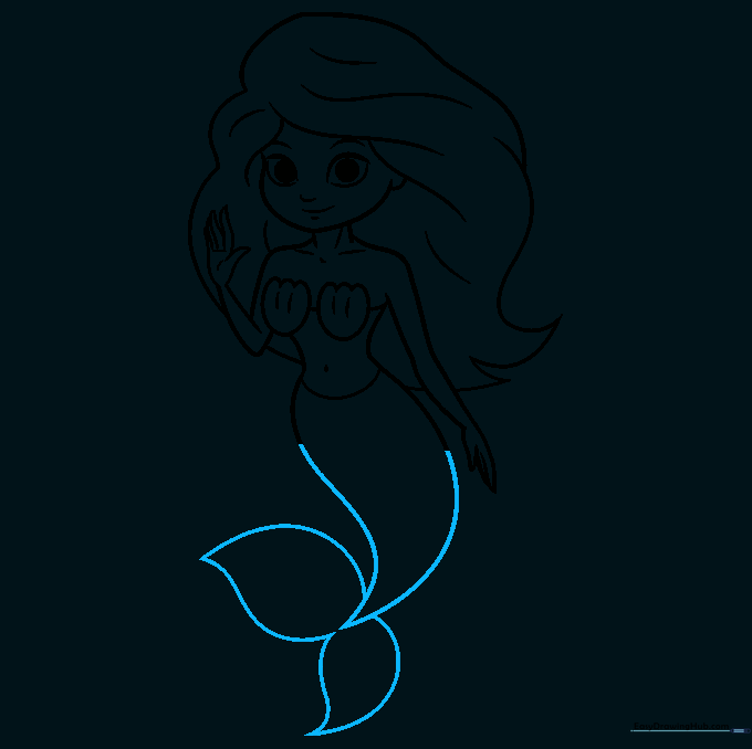 Completing the mermaid's tail and large, elegant fins.